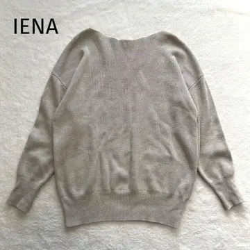 IENA 이에나 W/Li 소우바리 보트넥 풀오버 니트 베이지