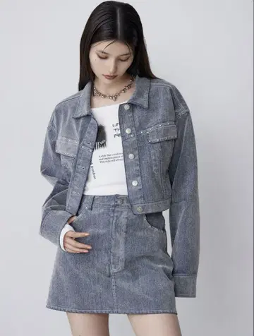 MURUA 플로키 데님 자켓 셋업