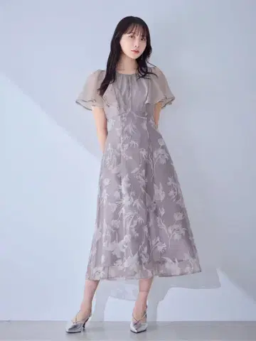 overE 플라워 플로키 포멀 드레스 90 사이즈