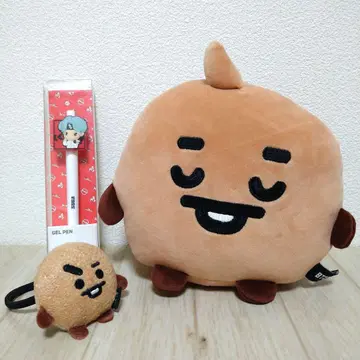BT21 BTS SHOOKY 윤기 봉제 인형 머리끈 볼펜