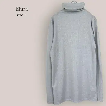엘르 Elura 하이넥 티셔츠 긴팔 실버 그레이 얇은 소재 L