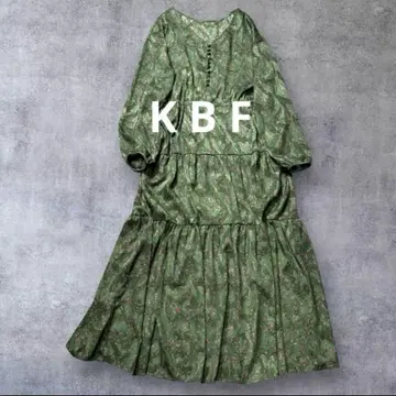 KBF 어른 엘레강트 플라워 티어드 롱 원피스 자카드