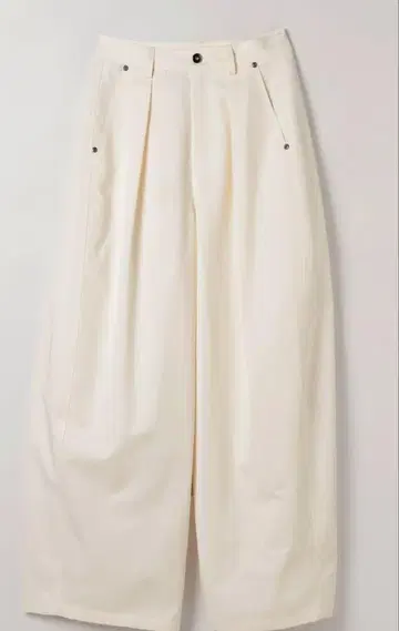 JEANASIS 배럴 레그 볼륨 팬츠 화이트 M 사이즈