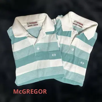 M'GREGOR 피케 셔츠 M 스트라이프 커플룩 2장 가족 코디