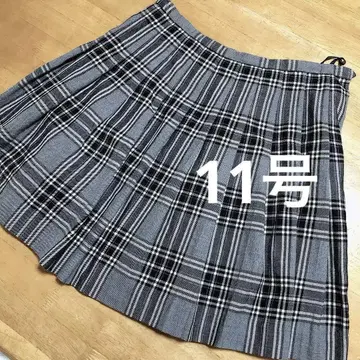 EAST BOY 그레이 계열 체크 플리츠 스커트 11호 울 가을/겨울용