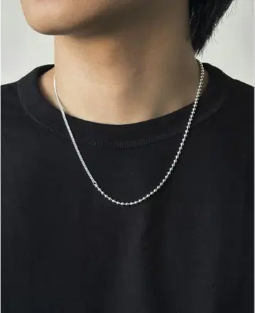 심플 실버 목걸이 펄 스틱형