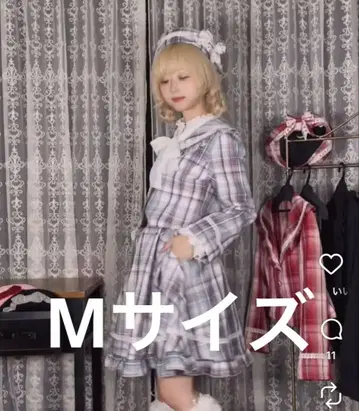 새상품 로맨틱 체크 자켓 스카이블루 별명 벚꽃 시마무라 M 사이즈