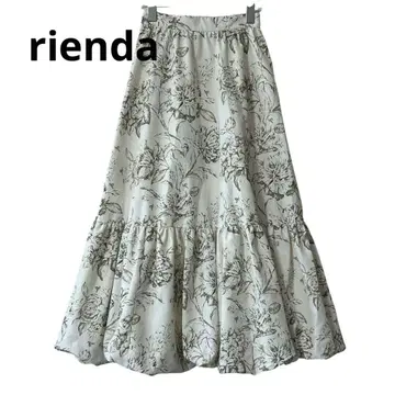 새상품급 rienda 리엔다 벌룬 티어드 J/W 플레어 SK 꽃무늬 S