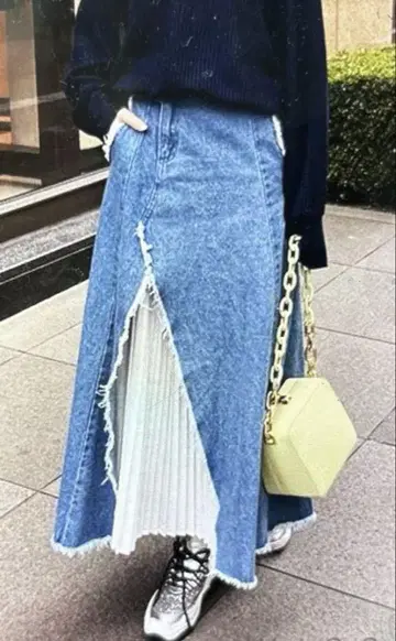 미코아메리 데님 롱 스커트