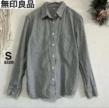 무인양품 S 스트라이프 긴팔 셔츠