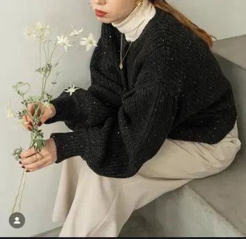 히나리 스팽글 니트 가디건 택 포함 새상품