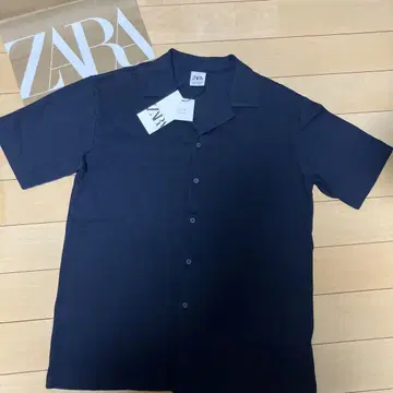ZARA 반팔 피케 셔츠 네이비