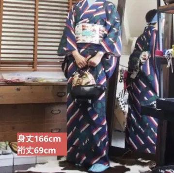 모던 기모노 잡화 매실야 세오알파 폴리에스테르 유카타 밤하늘 L 사이즈