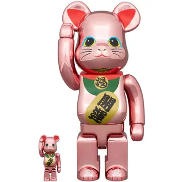 BE@RBRICK 마네키네코 개운  복숭아 금 도금 100% & 400%