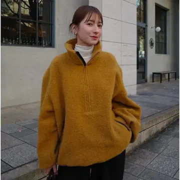 클라네 SLIVER HALF ZIP TOPS 머스타드