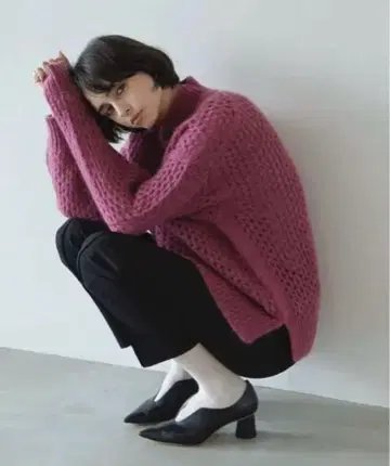 CLANE DOT MESH MOHAIR OVER KNIT TOPS