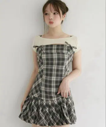 ANDMARY Karen 체크 미니 드레스 S