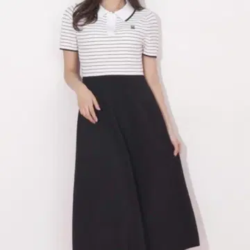 JILL by JILL STUART 반팔 폴로 셔츠 원피스 보더