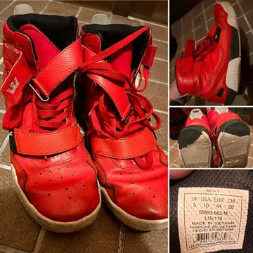 SUPRA 레드 하이컷 스니커즈 US10