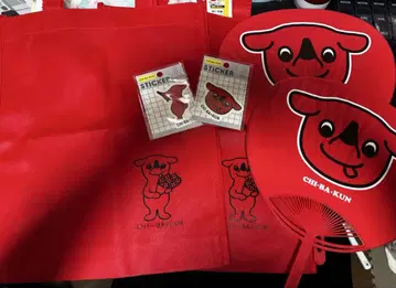 치바군 부채 x 2 불소포 백 x 2 스티커 2종
