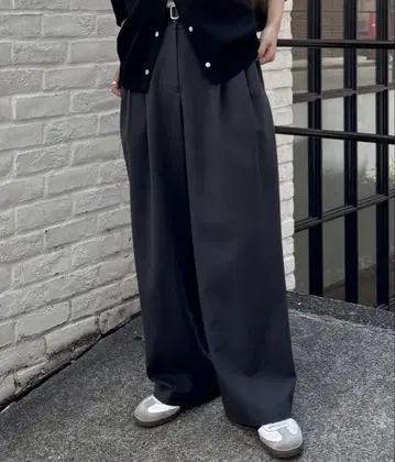식민지 2턱 와이드 팬츠 그레이