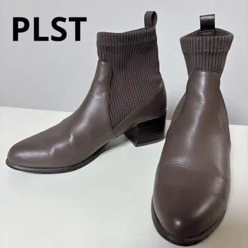 [ 새상품급 ] PLST 니트 콤비 숏부츠 M 스틸레토 모카