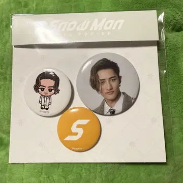 [하자품] SnowMan 스노우맨 스노 한국 팝업 이와모토 테루 캔뱃지