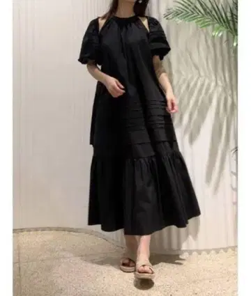 snidel 볼레로 레이어드 코튼 원피스 스나이델