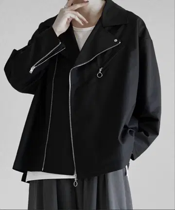 welise 모드 기믹 더블 라이더 자켓 셔츠 BLACK M
