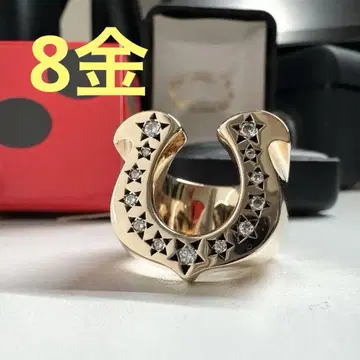 컨디션 최상 8K 다이아 금 13호 기무라 타쿠야 텐더 로인 호스슈 반지