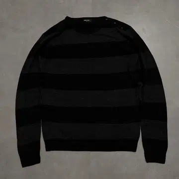 COMME CA ISM BORDER KNIT BLACK L
