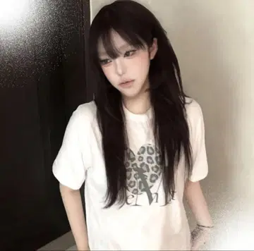 mucent 레오파드 무늬 하트 T셔츠 M 사이즈