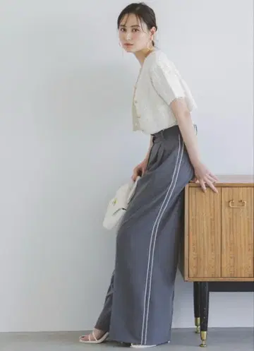 SNIDEL 와이드 라인 팬츠