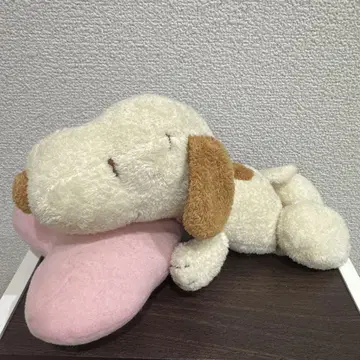 스누피 봉제 인형 하트 핑크