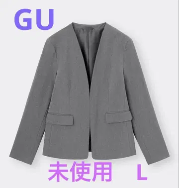 미사용 GU 노카라 자켓 Z+ E 그레이