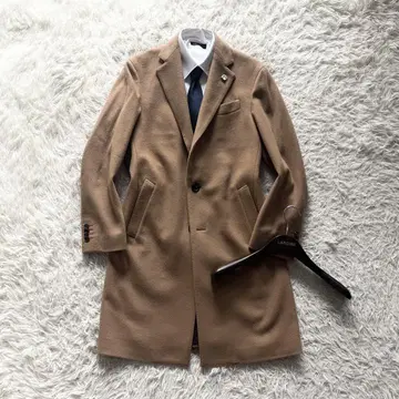 컨디션 최상 LARDINI 카멜 울 체스터 코트 사이즈 48