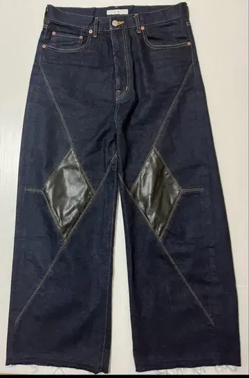 jieda PATCH DENIM WIDE PANTS