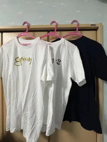 캐주얼 T셔츠 3장 세트 화이트 네이비