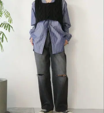 RYU KAGA 스트레이트 데미지 데님