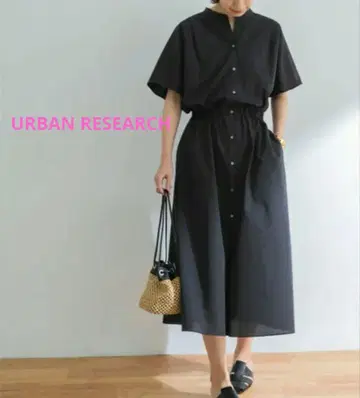 URBAN RESEARCH 반팔 셔츠 원피스 롱 기장