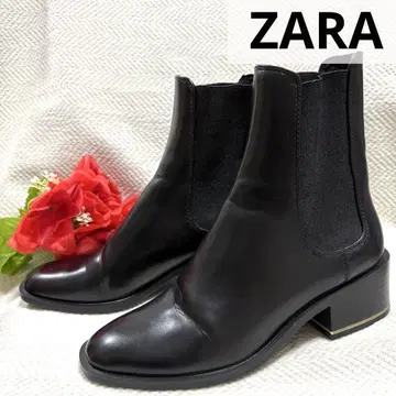 새상품급 ZARA 자라 사이드 고어 부츠 메탈 힐 앵클부츠