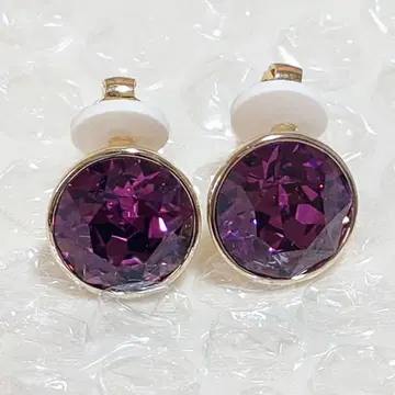 SWAROVSKI 스와로브스키 귀찌 퍼플 보라색 골드