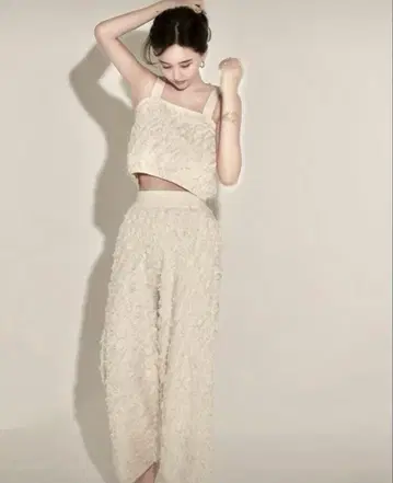 mavimoon 프린지 셋업 화이트 아이보리