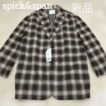 [택 포함 새상품] Spick & Span 사이드 벤트 오버 체크 자켓