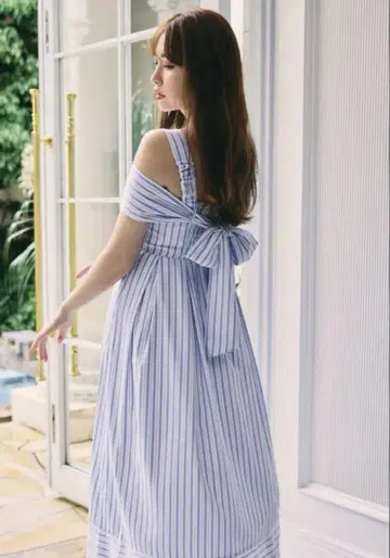 Multi-Way Back Ribbon Stripe Dress