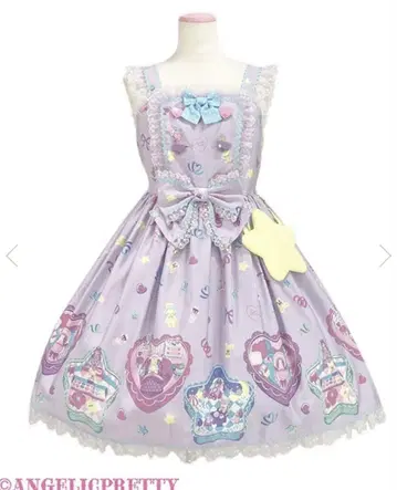 Angelic Pretty 컴팩트 토이즈 점프 스커트 라벤더