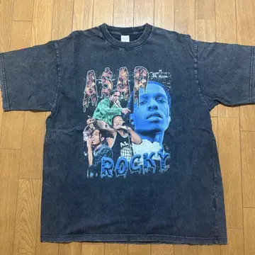 A$AP Rocky 그래픽 티셔츠 XL 다크 그레이 빈티지 가공