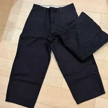 허리 85cm 블랙 치노 팬츠 롱 바지 2벌 세트