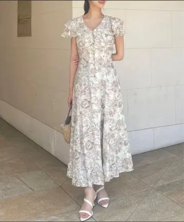rienda 더블 플레어 슬리브 원피스 M 사이즈