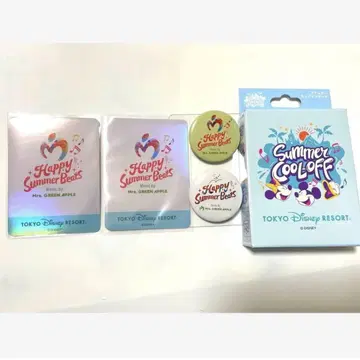 디즈니 리조트 미세스 그린애플 콜라보 캔뱃지 스티커 세트